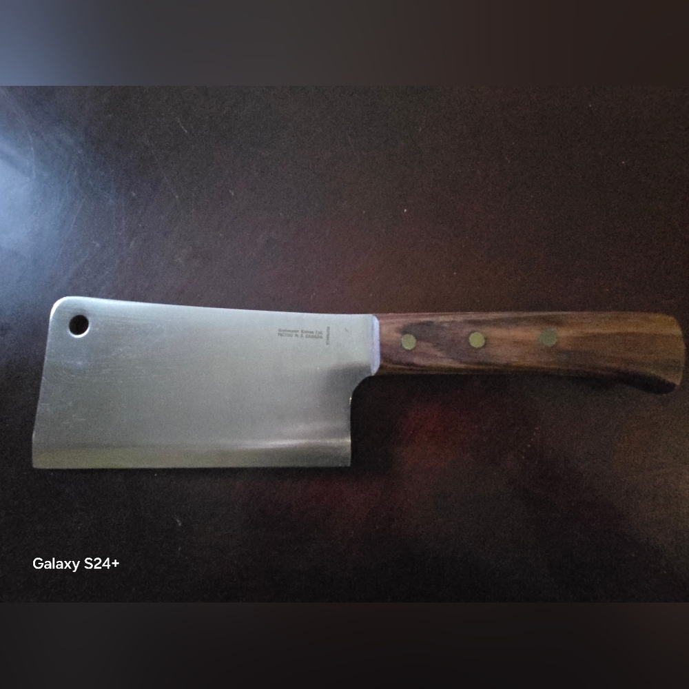Cleaver with Wooden Handle Full Tang  Chef Cleaver- Grohmann Knives